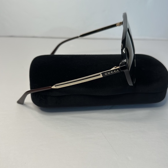 💯 - New - GUCCI GG0829SA 002 aviator sunglass black and ruthenium frame with… - Picture 13 of 16
